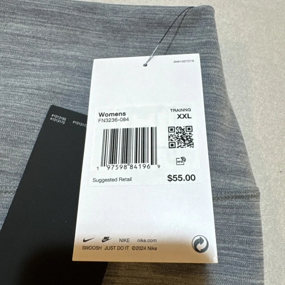 Nike Dri-fit Training Legging‎ High Rise Crop Gray XXL Gentle Support FN3236-084